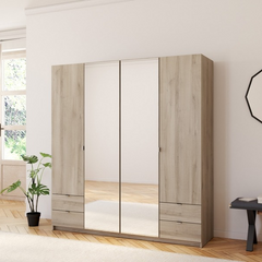 Armoire 4 portes avec miroirs intégrés