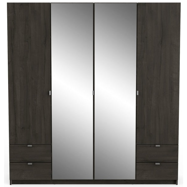Armoire 4 portes avec miroirs intégrés