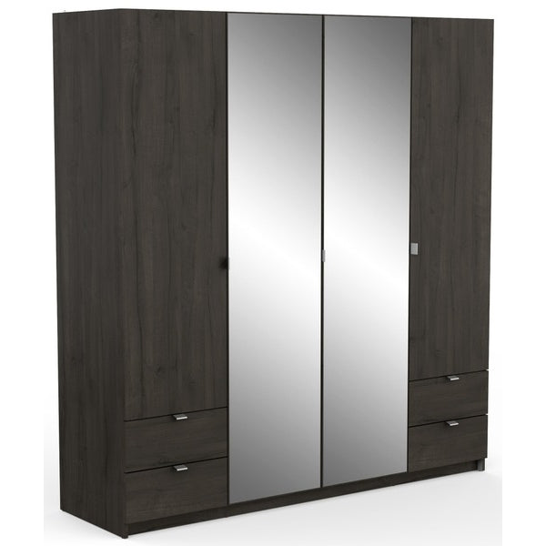 Armoire 4 portes avec miroirs intégrés