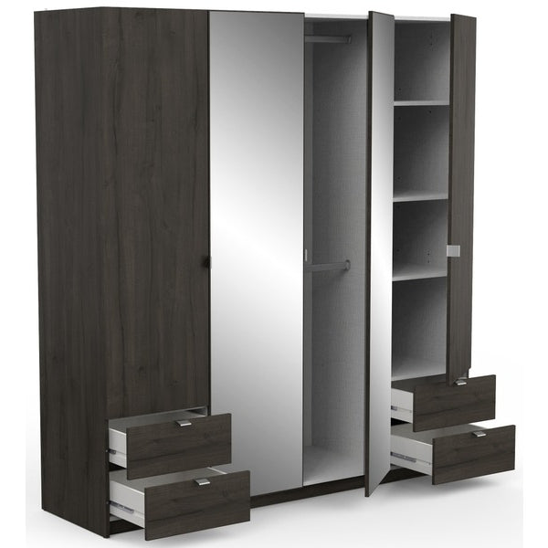 Armoire 4 portes avec miroirs intégrés
