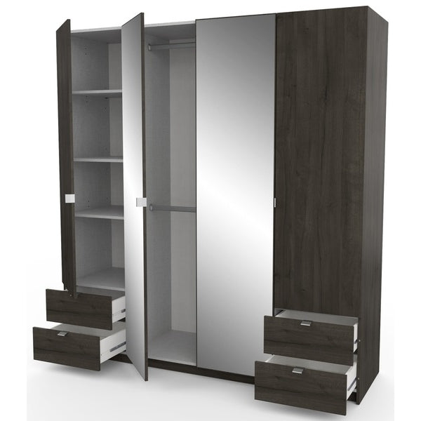Armoire 4 portes avec miroirs intégrés