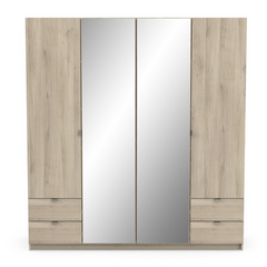 Armoire 4 portes avec miroirs intégrés