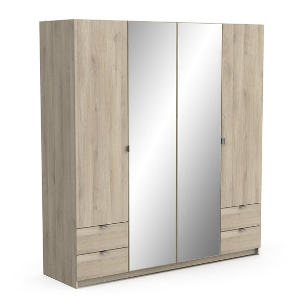 Armoire 4 portes avec miroirs intégrés