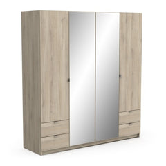 Armoire 4 portes avec miroirs intégrés