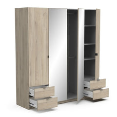 Armoire 4 portes avec miroirs intégrés
